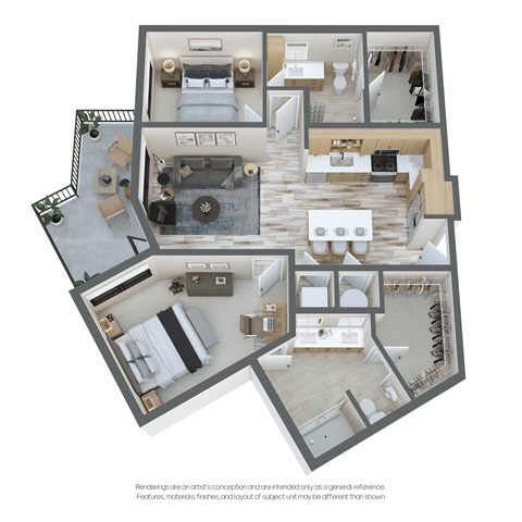 bedroom floor plan an in 3d